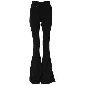 Dsquared² Black Polyester High Waisted Flared Pants