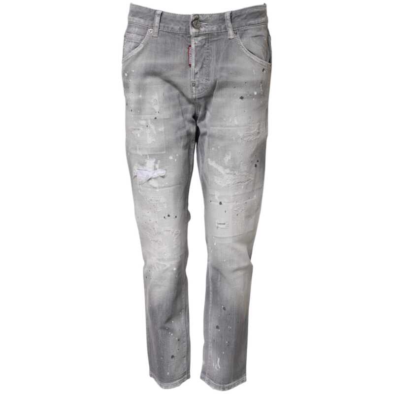Dsquared² Gray Washed Mid Waist Tapered Jeans, theFeinheit