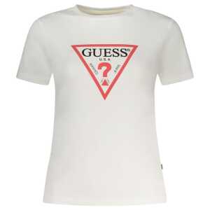 Guess Jeans White Cotton Tops & T-Shirt