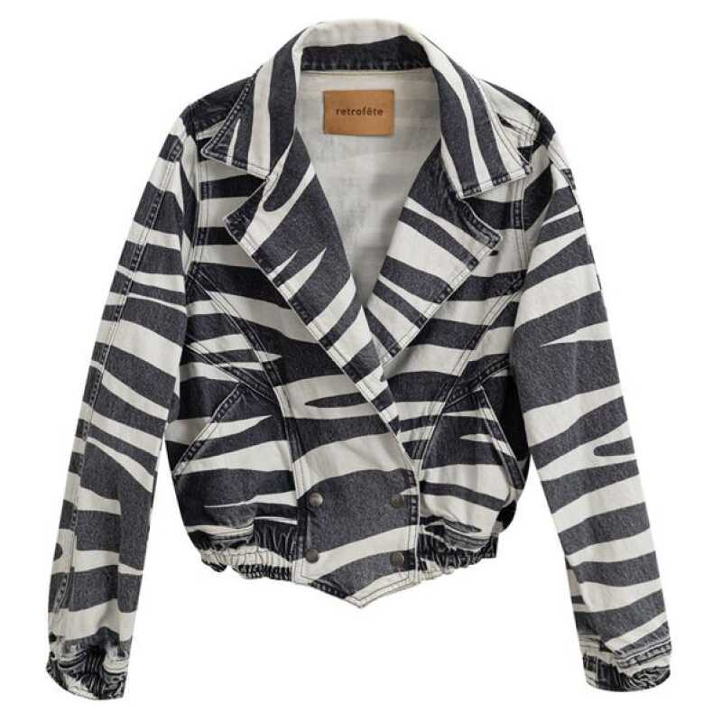 Retrofête Black And White Cotton Blazer, theFeinheit