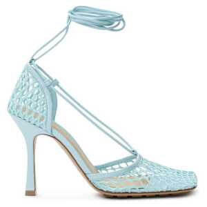 Bottega Veneta Blue Fabric And Leather Sandal