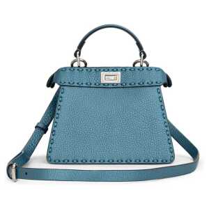 Fendi Blue Leather Shoulder Bag