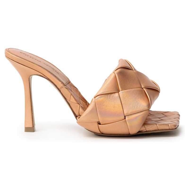 Bottega Veneta Bronze Leather Sandal, theFeinheit