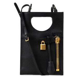 Tom Ford Black Leather Shoulder Bag