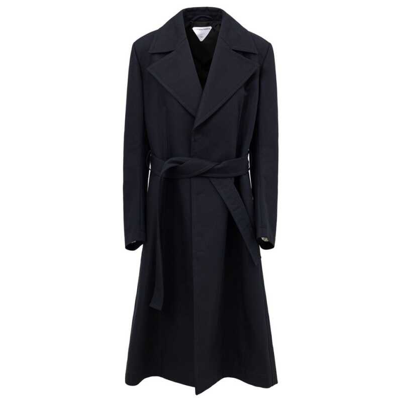 Bottega Veneta Blue Cotton Trench Coat, theFeinheit