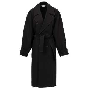 Bottega Veneta Black Cotton Trench Coat