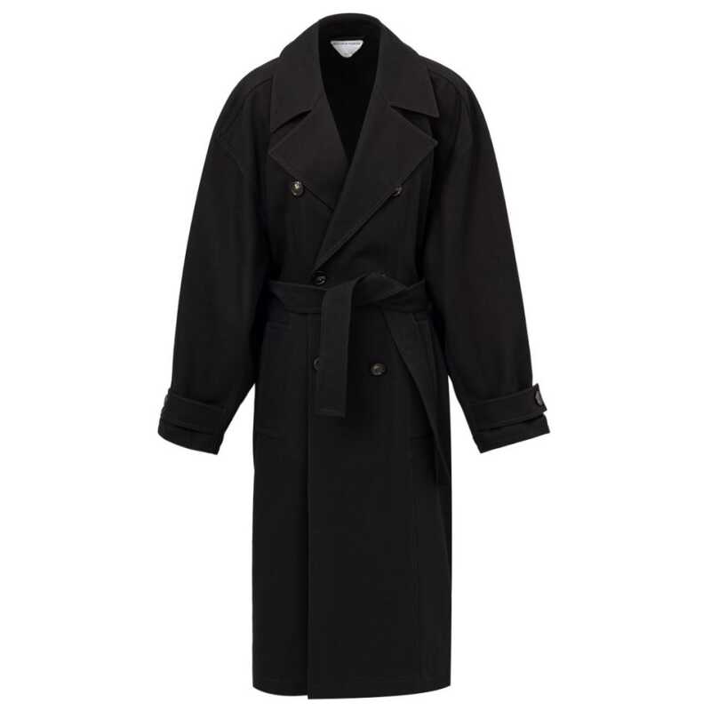 Bottega Veneta Black Cotton Trench Coat, theFeinheit