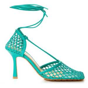 Bottega Veneta Green Fabric And Leather Sandal