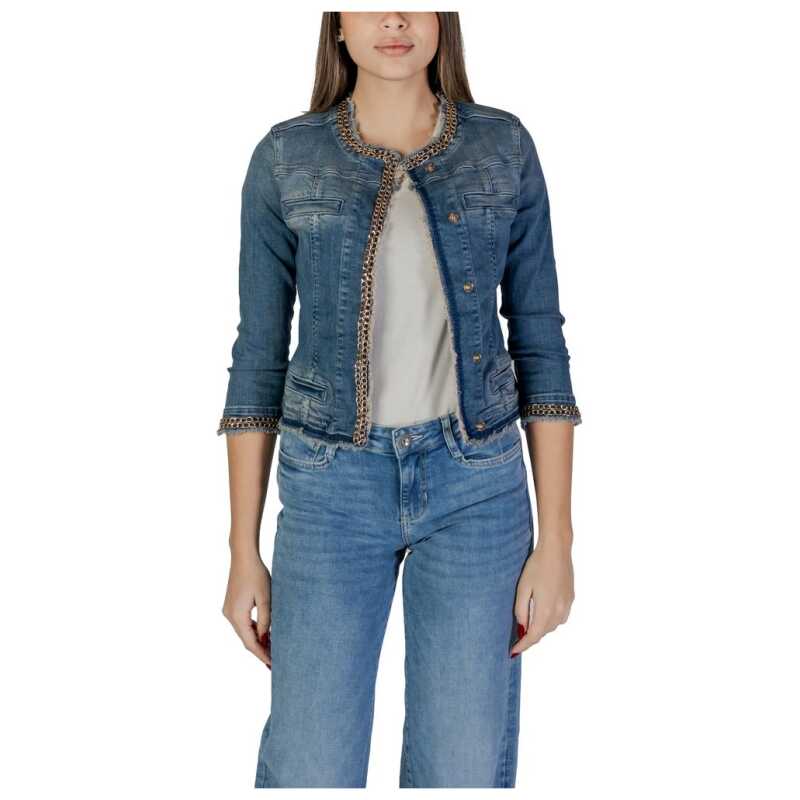 Liu Jo Light Blue Cotton Jackets &amp; Coat, theFeinheit