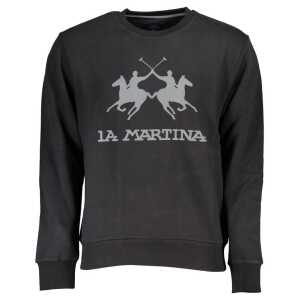 La Martina Black Cotton Sweater