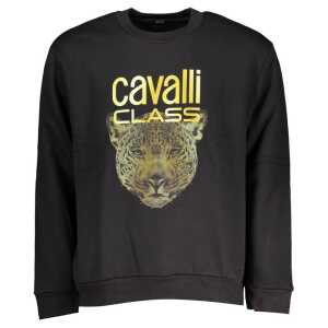 Cavalli Class Black Cotton Sweater