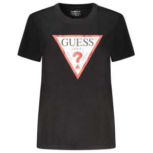 Guess Jeans Black Cotton Tops & T-Shirt