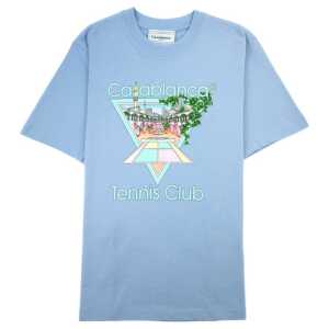 Casablanca Blue Cotton T-Shirt