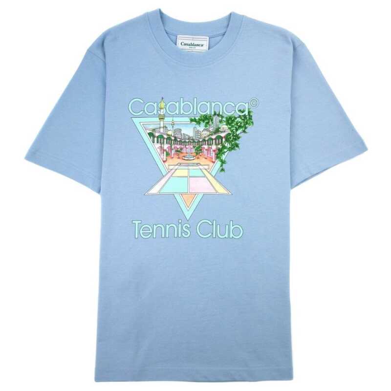 Casablanca Blue Cotton T-Shirt, theFeinheit