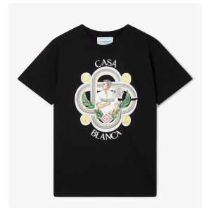 Casablanca Black Cotton T-Shirt