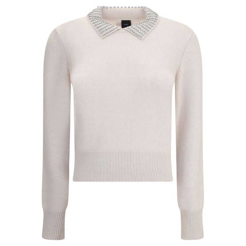 PINKO Rhinestone-decorated collar Sweater, theFeinheit