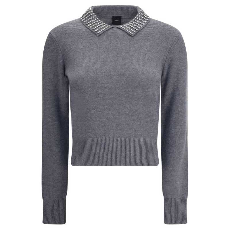 PINKO Rhinestone-decorated collar Sweater, theFeinheit