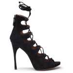 Alaia Black Suede Leather Sandal