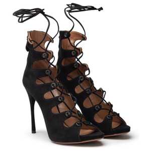 Alaia Black Suede Leather Sandal 2