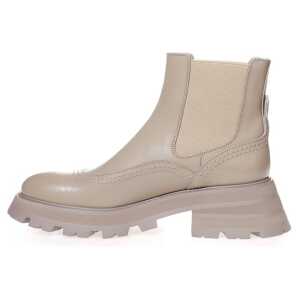 Alexander Mcqueen Chic Gray Leather Boots For Elegant Steps