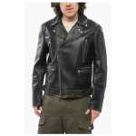 Alexander Mcqueen Vintage Effect Leather Biker Jacket