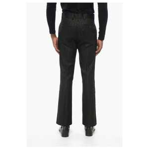 Amiri Wool Blend Pants With Lurex Pinstriped Motif 2