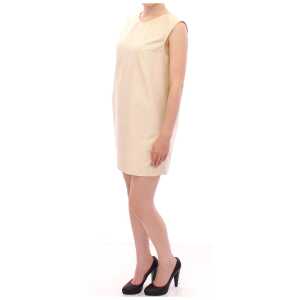Andrea Incontri Elegant Beige Shift Sleeveless Dress