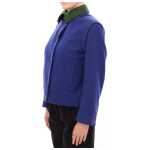Andrea Incontri Elegant Blue Wool Jacket With Removable Collar
