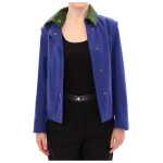 Andrea Incontri Elegant Blue Wool Jacket With Removable Collar 5