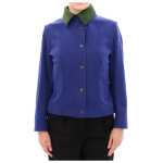 Andrea Incontri Elegant Blue Wool Jacket With Removable Collar 8