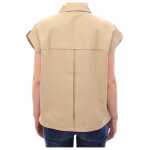 Andrea Incontri Sleeveless Beige Cotton Tank Top With Brooches 2