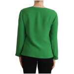 Armani Elegant Silk Long Sleeve Sweater In Lush Green 2