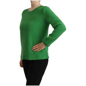 Armani Elegant Silk Long Sleeve Sweater In Lush Green