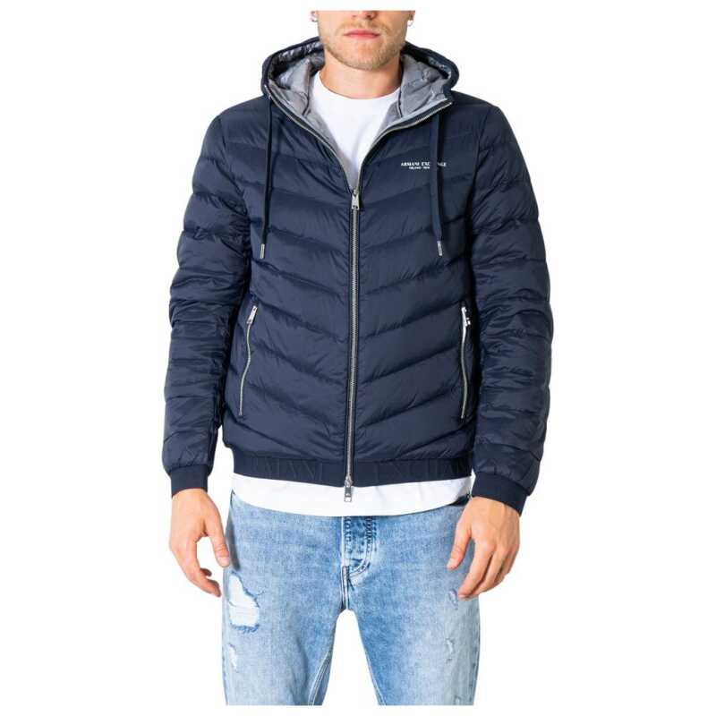 Armani Exchange Blue Polyester Jackets &amp; Coat, theFeinheit