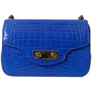 Balenciaga Alligator Skin Mini Shoulder Bag Elegant Blue
