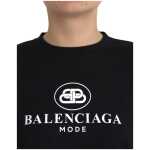 Balenciaga Black Cotton Logo Crew Neck Short Sleeves T Shirt 3