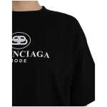 Balenciaga Black Cotton Logo Crew Neck Short Sleeves T Shirt 4