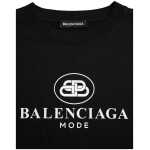 Balenciaga Black Cotton Logo Crew Neck Short Sleeves T Shirt 5