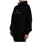 Balenciaga Black Cotton Logo Hooded Pullover Sweatshirt Sweater 2