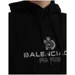 Balenciaga Black Cotton Logo Hooded Pullover Sweatshirt Sweater 5