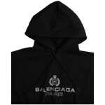 Balenciaga Black Cotton Logo Hooded Pullover Sweatshirt Sweater 6
