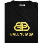 Balenciaga Black Cotton Logo Print Crew Neck Short Sleeves T Shirt 5