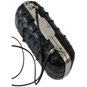 Balenciaga Elegant Crocodile Leather Evening Clutch