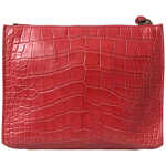 Balenciaga Exotic Red Alligator Leather Clutch 2