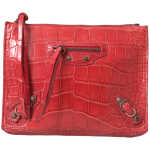Balenciaga Exotic Red Alligator Leather Clutch 6