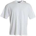 Balenciaga Off White Cotton Jersey Round Neck T Shirt