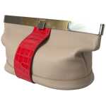 Balenciaga Two Tone Exotic Leather Clutch
