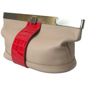 Balenciaga Two Tone Exotic Leather Clutch