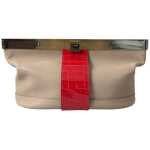 Balenciaga Two Tone Exotic Leather Clutch 6
