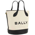 Bally Elegant Monogram Bucket Bag In Black White